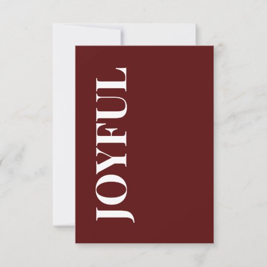 Minimale JOYFUL | Diep Rode Kerstgroet Kaart (Voorkant)