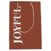 Minimale JOYFUL | Terracotta Kerst Medium Cadeauzakje (Voorkant)