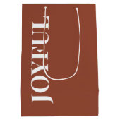 Minimale JOYFUL | Terracotta Kerst Medium Cadeauzakje (Achterkant)