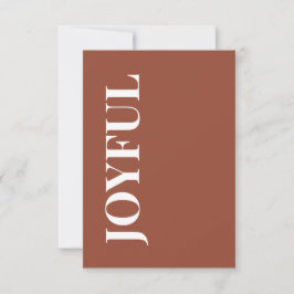 Minimale JOYFUL | Terracotta Kerstgroet Kaart