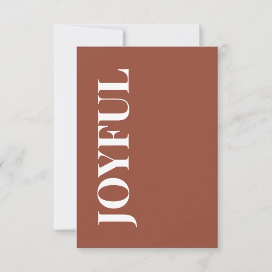 Minimale JOYFUL | Terracotta Kerstgroet Kaart (Voorkant)