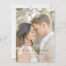 Minimale Just Verloofd Foto Aankondiging