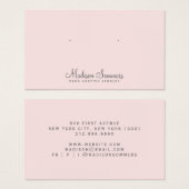 Minimale juwelen Kaarten Blush Pink Visitekaartje (Voorkant /achterkant)