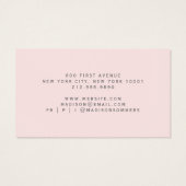 Minimale juwelen Kaarten Blush Pink Visitekaartje (Achterkant)