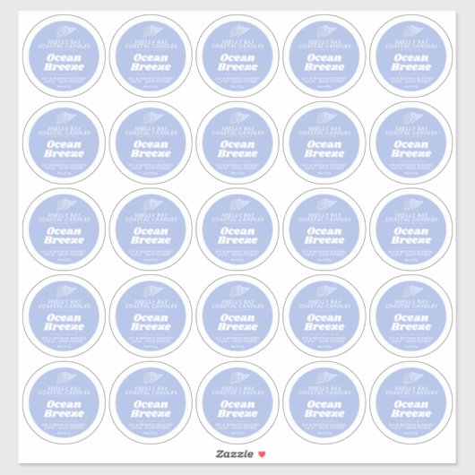 Minimale kaars blauw oceaanbries label blad 25 (Vel)