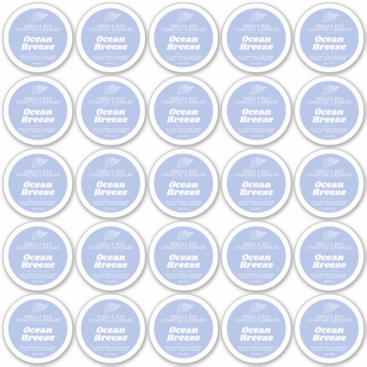 Minimale kaars blauw oceaanbries label blad 25 (Voorkant)