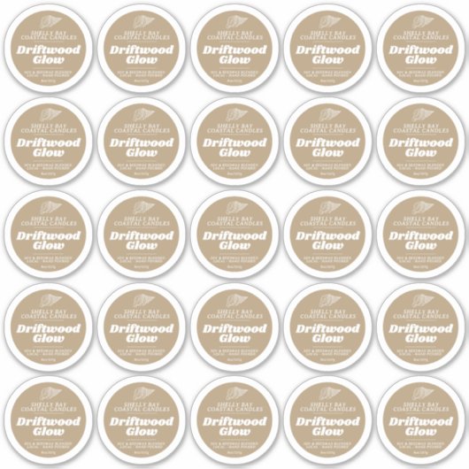 Minimale kaars bruin drijfhout label blad 25 (Voorkant)