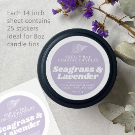 Minimale kaars lavendel paarse label blad 25