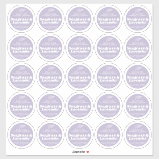 Minimale kaars lavendel paarse label blad 25 (Vel)