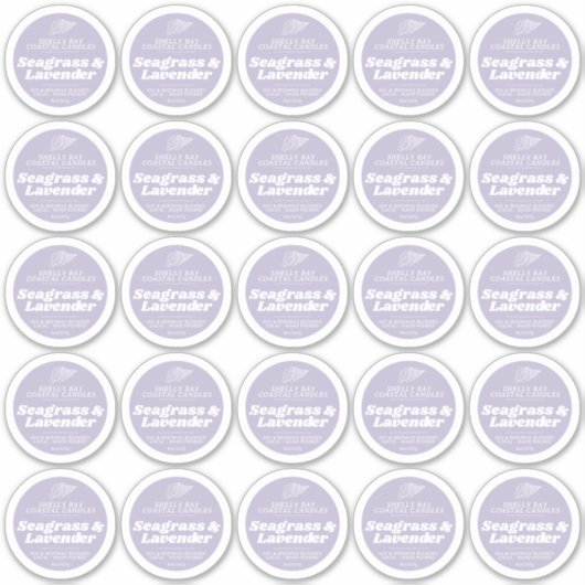 Minimale kaars lavendel paarse label blad 25 (Voorkant)