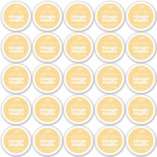 Minimale kaars mango geel label blad 25 (Voorkant)