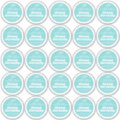 Minimale kaars oceaan aqua blauw label blad 25 (Voorkant)