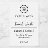 Minimale Kaars Sticker Witte Label (Enkel label)