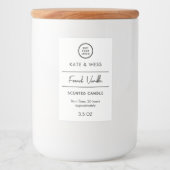 Minimale Kaars Sticker Witte Label (Voorkant)