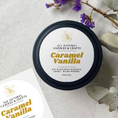 Minimale kaars vanille bruin goud label blad 25