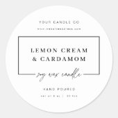 Minimale Kaarsblik Sticker Zakelijke Product Label (Voorkant)