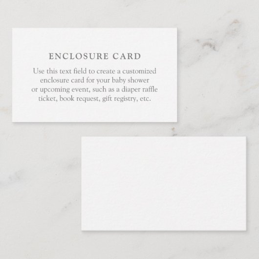 Minimale Kaart Baby shower behuizing (Voorkant / Achterkant)