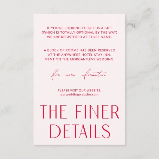 Minimale Kaart Eenvoudige roze en magenta behuizin (Voorkant)