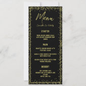 Minimale Kaart in het menu Zwart en Gold Wedding (Voorkant)
