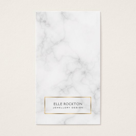 Minimale Kaart met witte marmer Gold-beeldscherm (Voorkant)