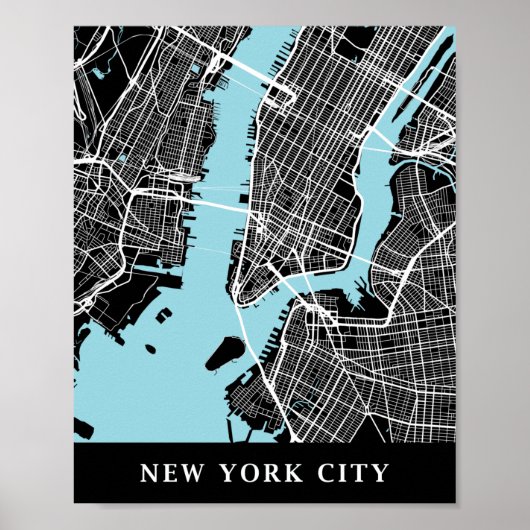 Minimale kaart New York City Poster (Voorkant)