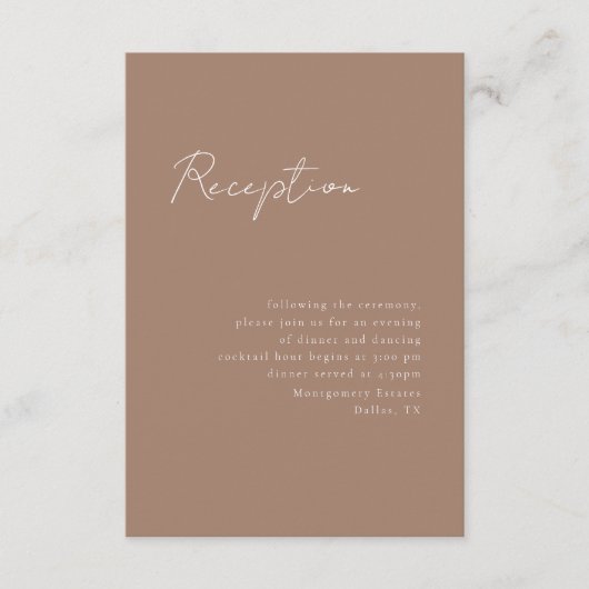 Minimale Kaart Script Reception Enclosure (Voorkant)