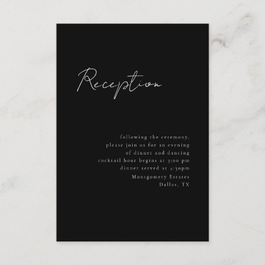 Minimale Kaart Script Reception Enclosure (Voorkant)