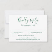 Minimale Kaart van Emerald Green Wedding RSVP (Voorkant)