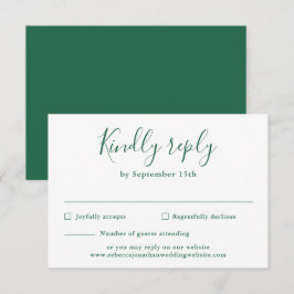 Minimale Kaart van Emerald Green Wedding RSVP
