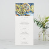 Minimale Kaart van het Blue Yellow Sunflower Weddi (Staand voorkant)