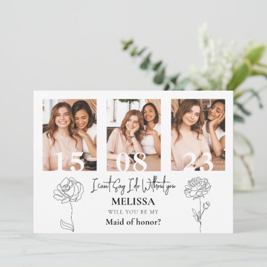 Minimale Kaart van het Bridesmaid-voorstel voor fo (Staand voorkant)