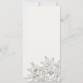 Minimale Kaart van het bruin-Floral Sketch Wedding (Achterkant)