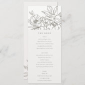 Minimale Kaart van het bruin-Floral Sketch Wedding (Voorkant / Achterkant)