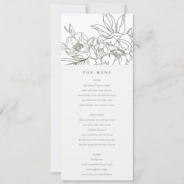 Minimale Kaart van het bruin-Floral Sketch Wedding