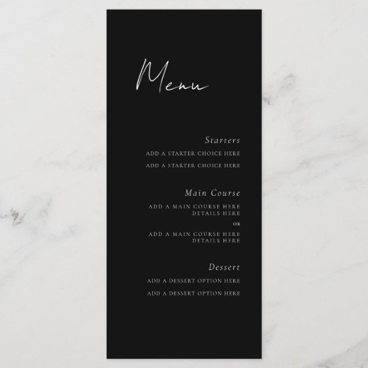 Minimale Kaart van het Menu van het Manuscript (Voorkant)