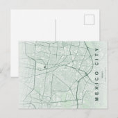 Minimale kaart van Mexico-Stad (Voorkant / Achterkant)