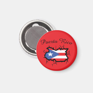 Minimale kaart van Puerto Rico Nationale Vlag Magneet
