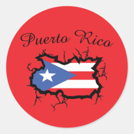 Minimale kaart van Puerto Rico Nationale Vlag Ronde Sticker
