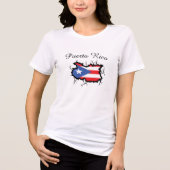 Minimale kaart van Puerto Rico Nationale Vlag Tri-Blend Shirt (Voorkant)