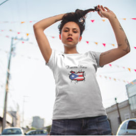 Minimale kaart van Puerto Rico Nationale Vlag Tri-Blend Shirt