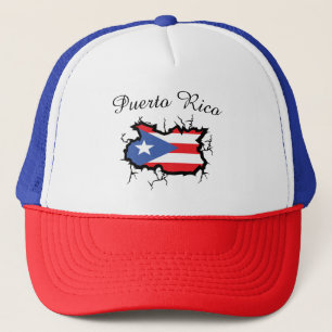 Minimale kaart van Puerto Rico Nationale Vlag Trucker Pet