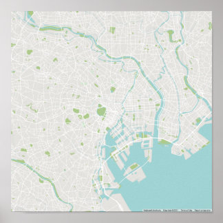 Minimale kaart van Tokio Poster