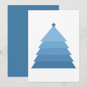 Minimale Kaart voor blauw kerstfeest (Voorkant / Achterkant)