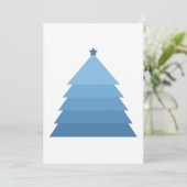 Minimale Kaart voor blauw kerstfeest (Staand voorkant)