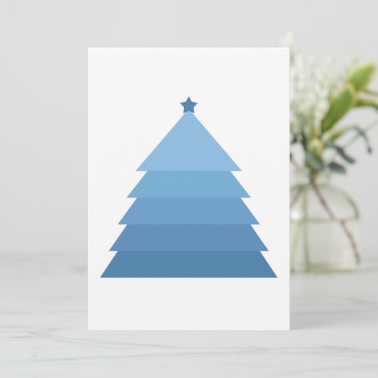 Minimale Kaart voor blauw kerstfeest (Staand voorkant)