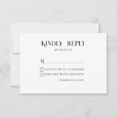 Minimale Kaart voor chic black en Wedding RSVP (Voorkant)