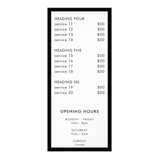 Minimale Kaart voor een lijst met prijzen (Achterkant)