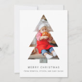 Minimale Kaart voor kerstfoto's met boomgewassen (Voorkant)