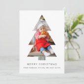 Minimale Kaart voor kerstfoto's met boomgewassen (Staand voorkant)