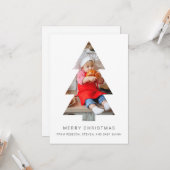 Minimale Kaart voor kerstfoto's met boomgewassen (Voorkant / Achterkant in situ)